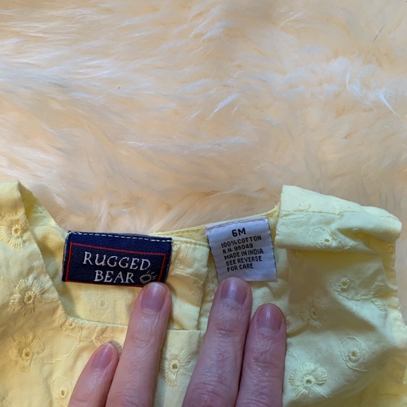 Rugged Bear yellow eyelet dress size 6M - Picture 3 of 3